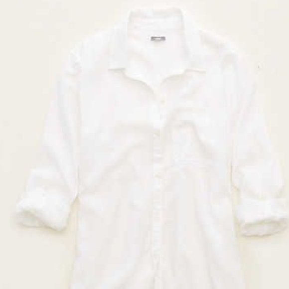 aerie white button down shirt - Picture 2 of 6